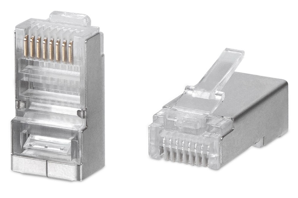 Cabeus 8P8C-SH-FC - Коннектор RJ-45 быстрой установки под витую пару, категория 5e, экранированный, универсальный (для одножильного и многожильного кабеля) для проводников с толщиной по изоляции до 1,05 мм