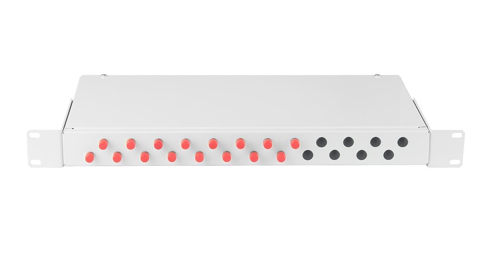 NMF-RP16FCUS2-WS-ES-1U-GY - Оптический кросс 19", 1U, укомплектованный на 16 портов FC/UPC