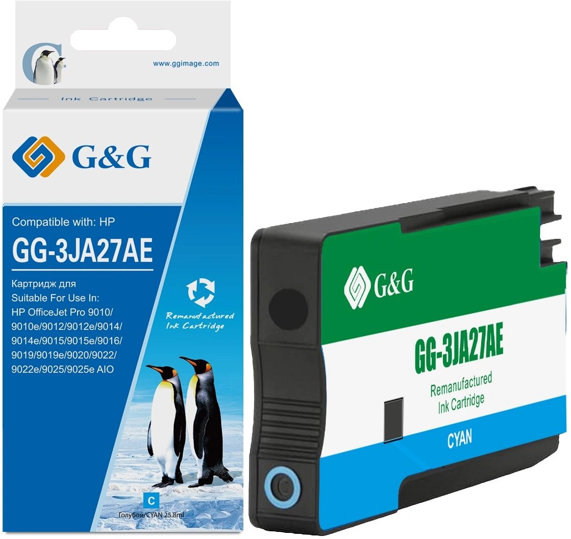Картридж струйный G&G GG-3JA27AE 963XL голубой (25.8мл) для HP OfficeJet Pro 9010/9010e/9012/9012e/9014/9014e/9015/9015e/9016/9019/9019e/9020/9022/9022e/9025/9025e AIO