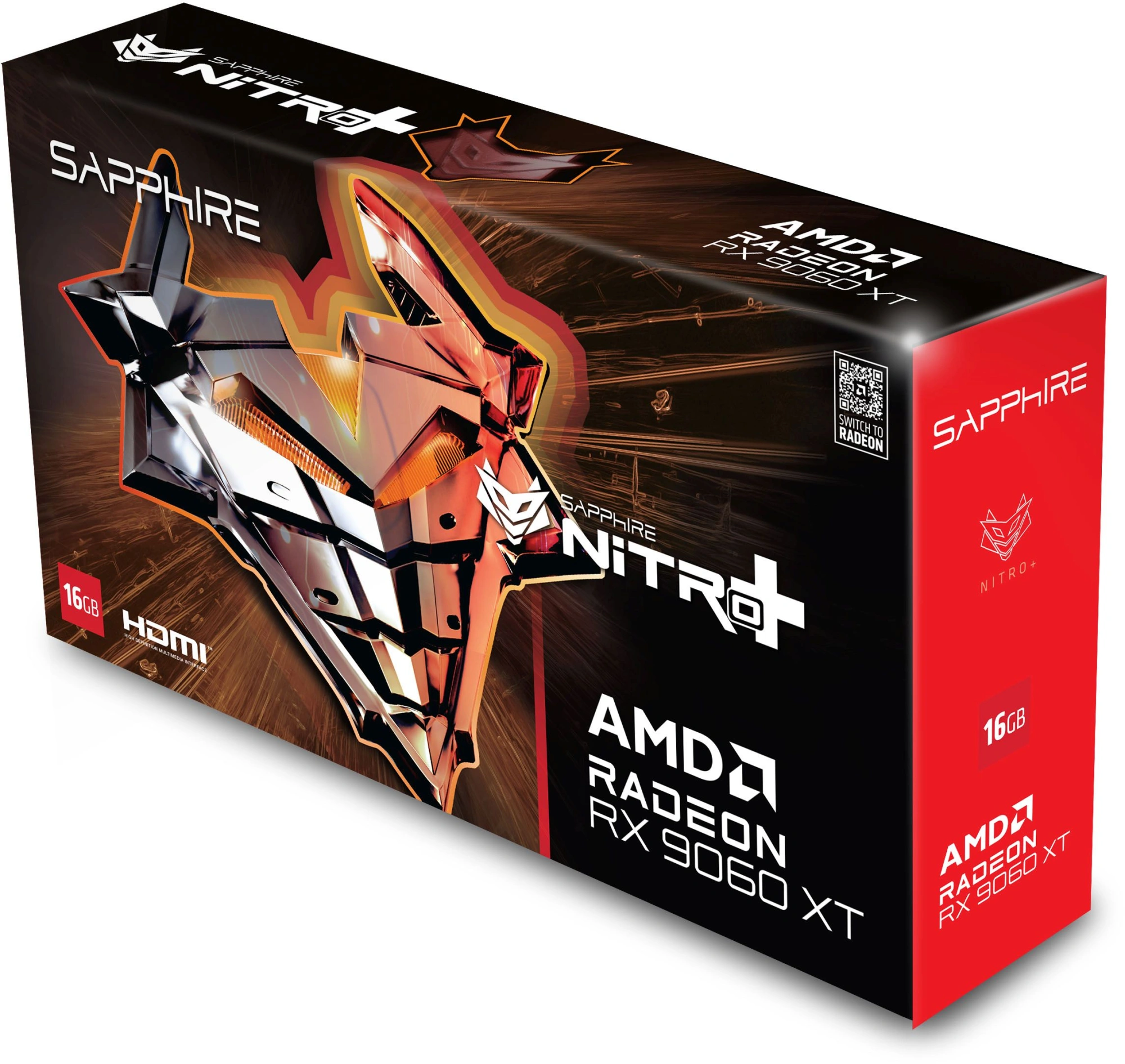 Видеокарта Sapphire PCI-E 5.0 11350-01-20G NITRO+AMD RADEON RX 9060 XT GAMING OC 16GB DUAL AMD Radeon RX 9060XT 16Gb 128bit GDDR6 2780/20000 HDMIx2 DPx1 HDCP Ret