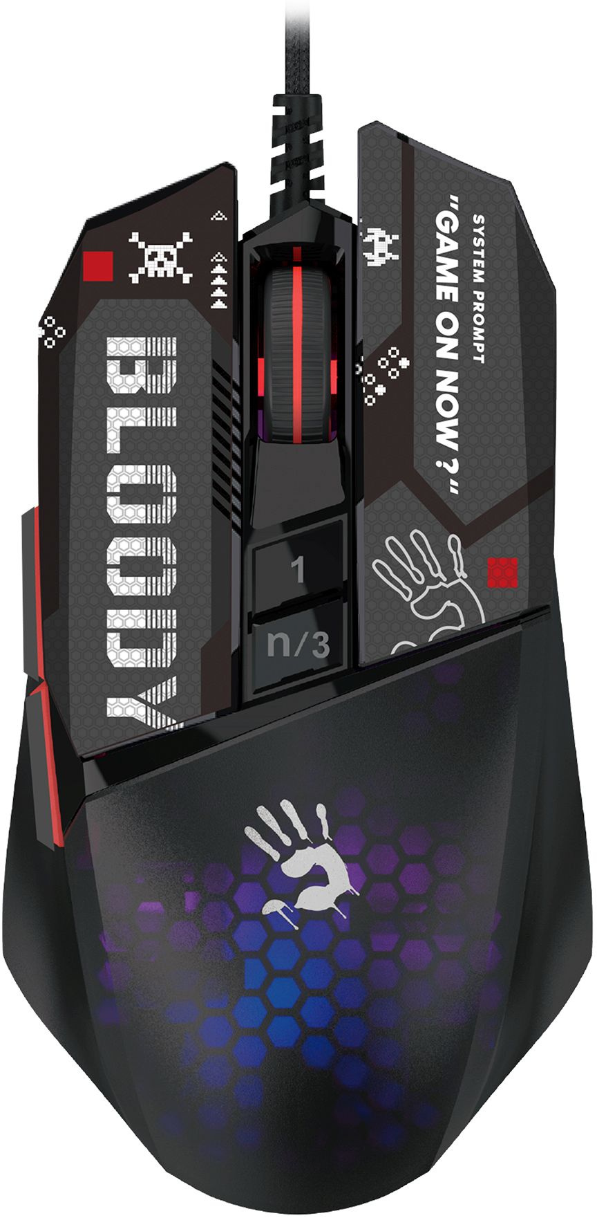 Мышь A4Tech Bloody W60 Max Mini черный/рисунок оптическая 12000dpi USB 9but