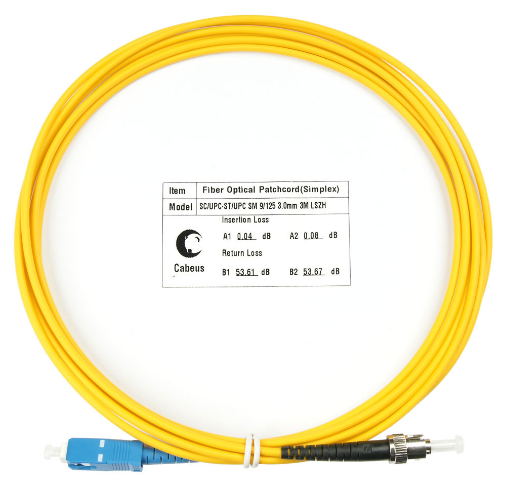 Cabeus FOP(s)-9-SC-ST-3m - Шнур оптический simplex SC-ST 9/125 sm 3м LSZH