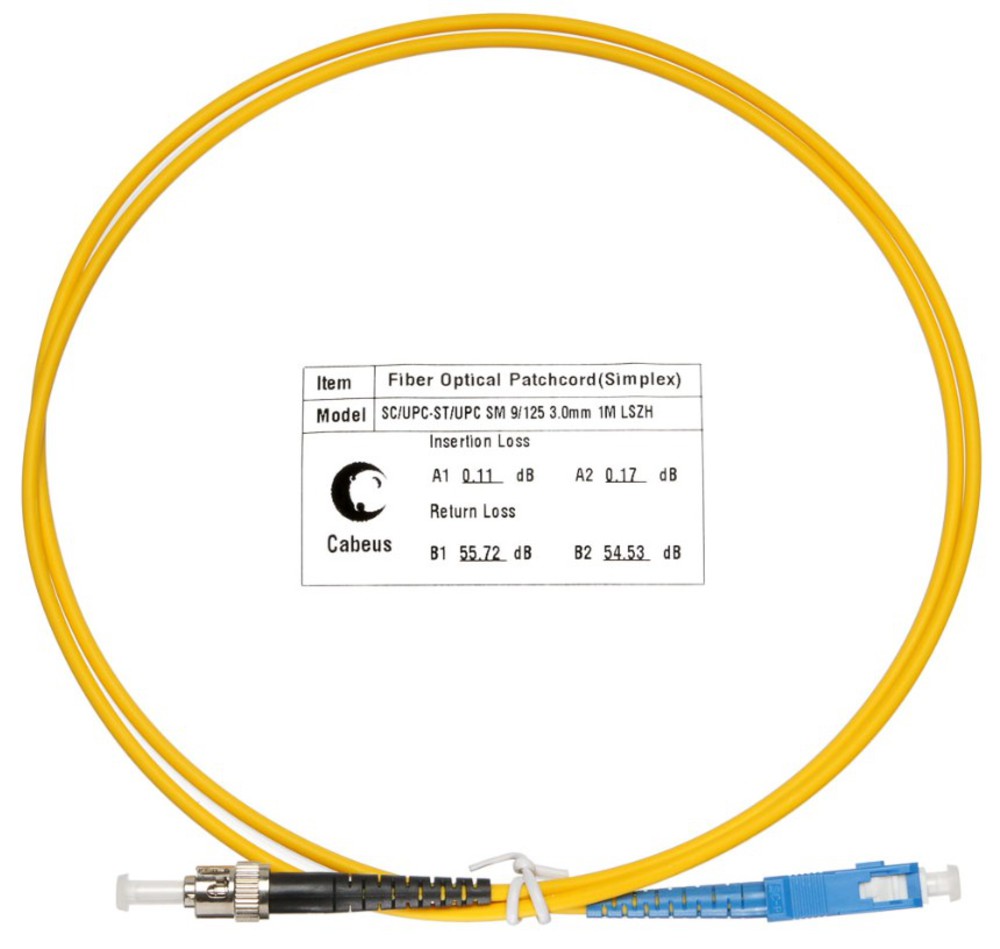 Cabeus FOP(s)-9-SC-ST-1m - Шнур оптический simplex SC-ST 9/125 sm 1м LSZH