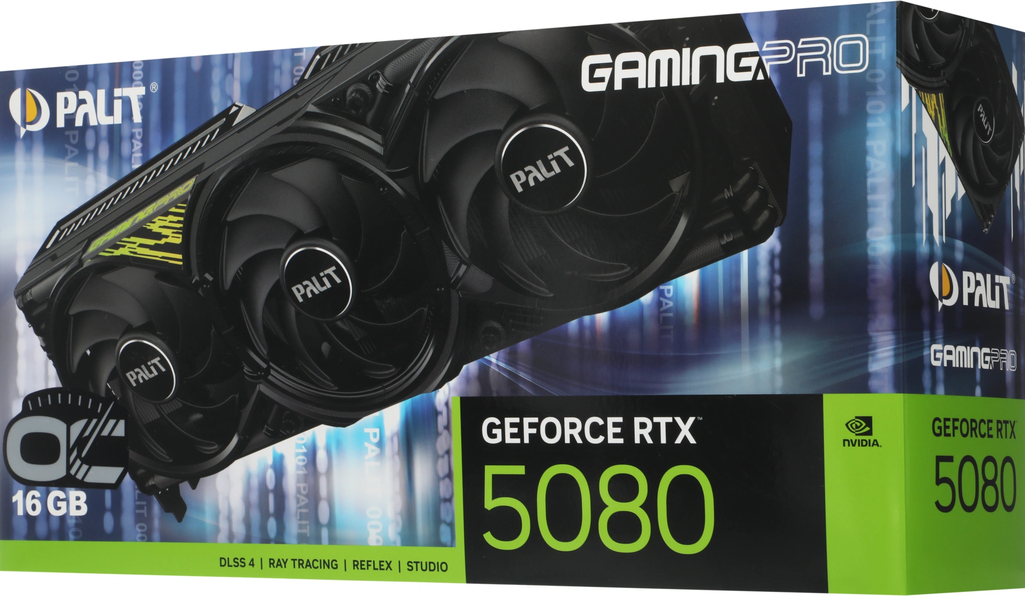 Видеокарта Palit PCI-E 5.0 PA-RTX5080 GAMINGPRO OC NVIDIA GeForce RTX 5080 16Gb 256bit GDDR7 2295/30000 HDMIx1 DPx3 HDCP Ret