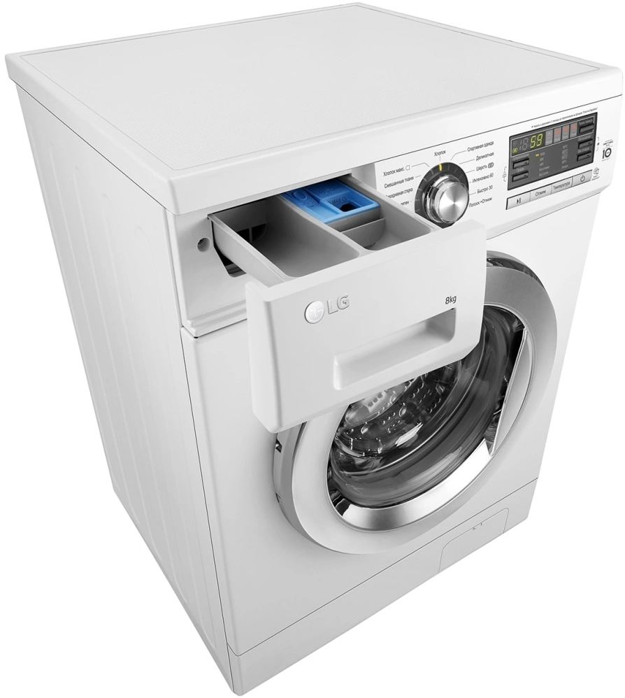 Стиральная машина LG F1096TD3 класс: A загр.фронтальная макс.:8кг белый инвертор