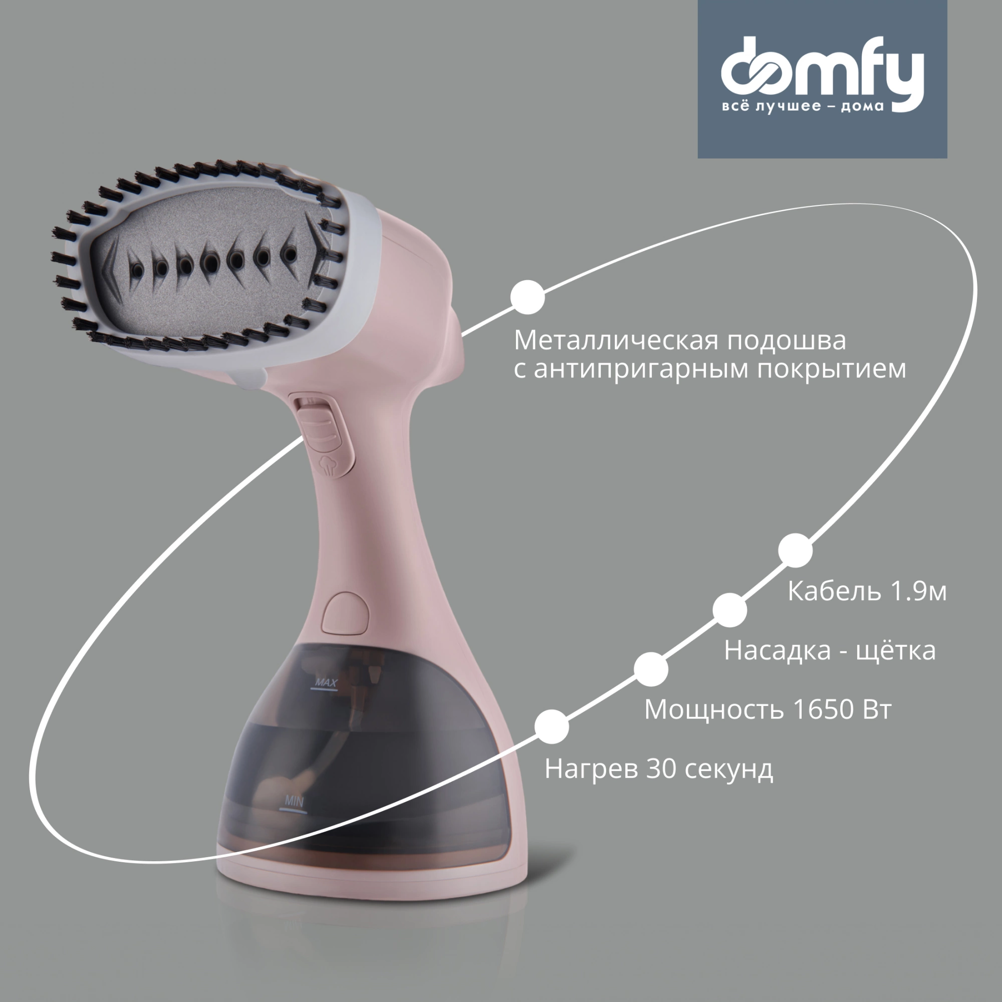 Отпариватель ручной Domfy DSC-GS310 1650Вт бежевый