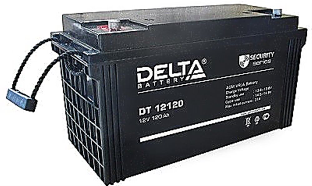 DT 12120 - Аккумулятор Delta герметичный свинцово-кислотный, 12В/120Ач, клеммы под болт 8 мм