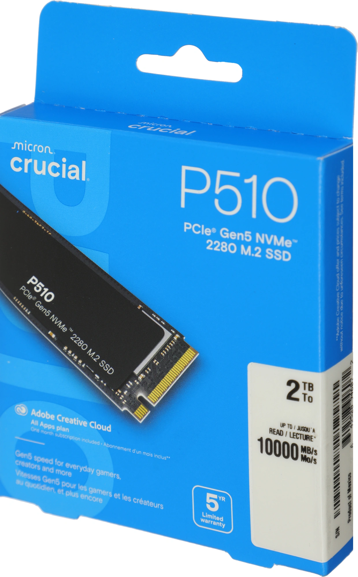 Накопитель SSD Crucial PCIe 5.0 x4 2TB CT2000P510SSD8 P510 M.2 2280