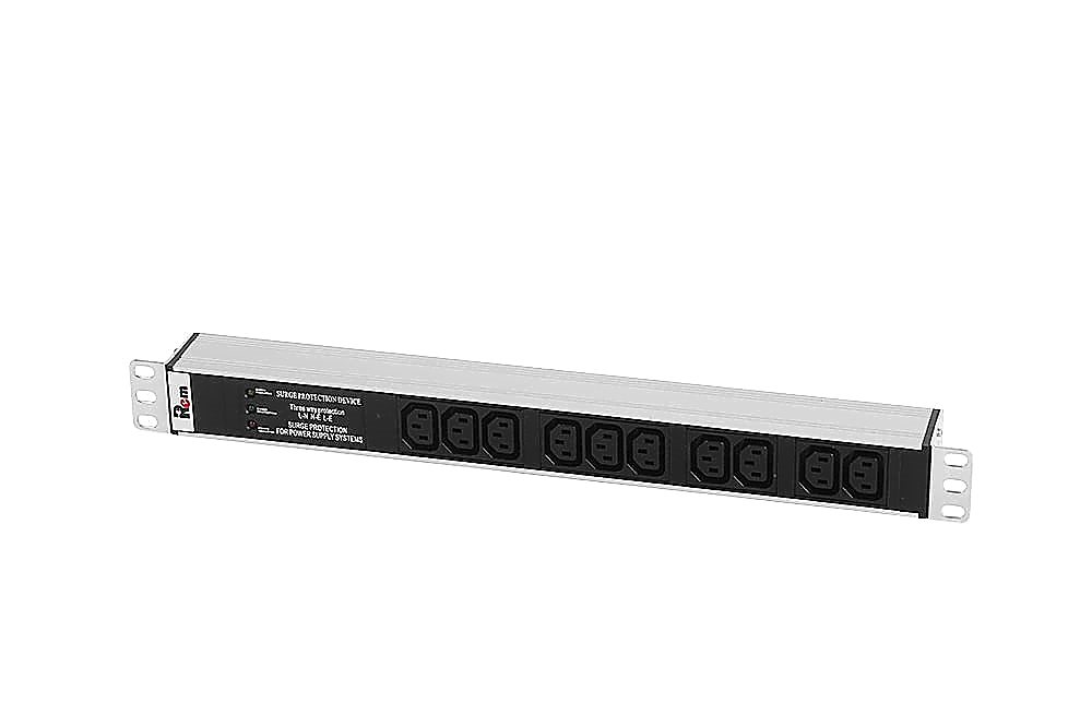 R-10-10C13-I-440-Z - Блок розеток Rem-10 без шнура с инд., 10  IEC 60320 C13, вход IEC 60320 C14, 10 A, алюм., 19"