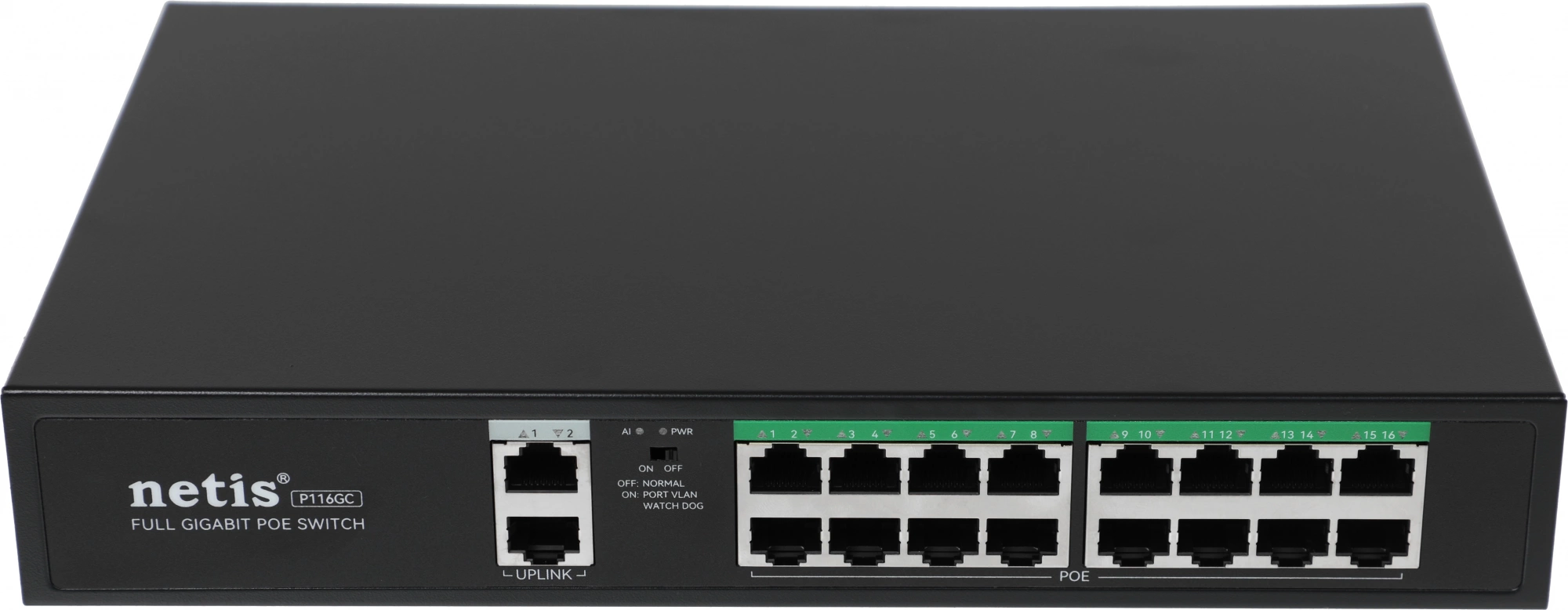 Коммутатор Netis P116GC (L2) 18x1Гбит/с 16PoE+ 240W неуправляемый