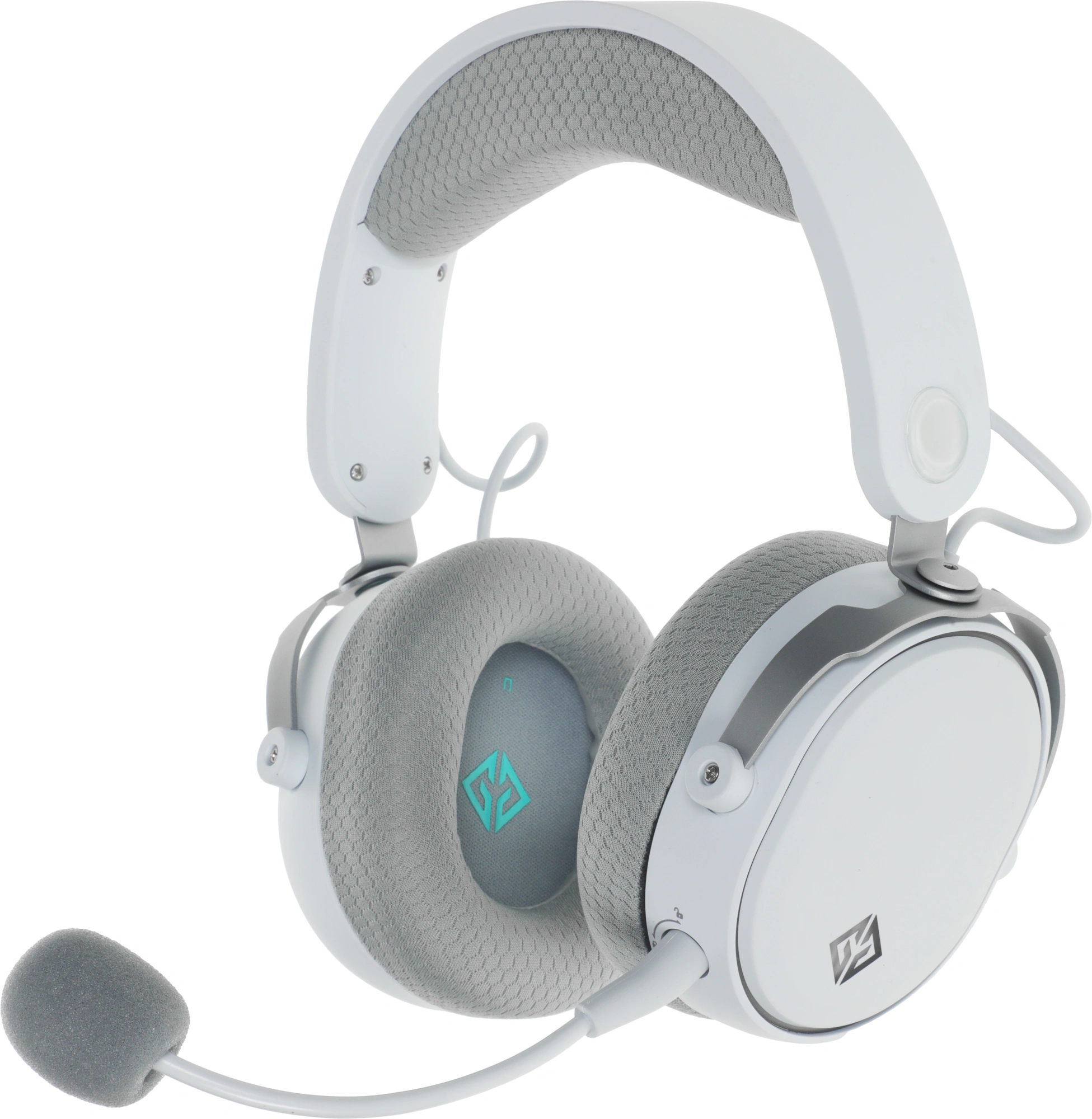 Наушники с микрофоном GMNG GG-HS405W белый мониторные BT/Radio/3.5mm оголовье (1899880)