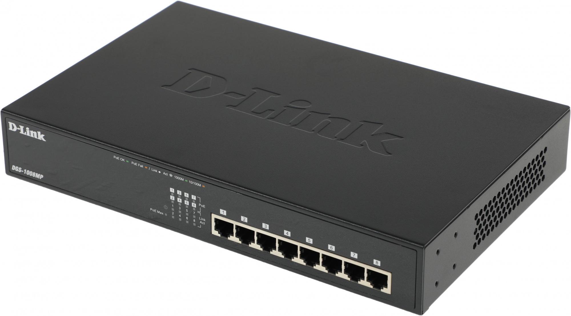 Коммутатор D-Link DGS-1008MP/B1A (L2) 8x1Гбит/с 8PoE 8PoE+ 125W неуправляемый