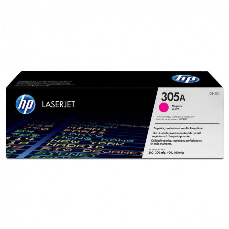 Картридж лазерный HP 305A CE413A пурпурный бар.в компл. (2600стр.) для HP LJP 300/400