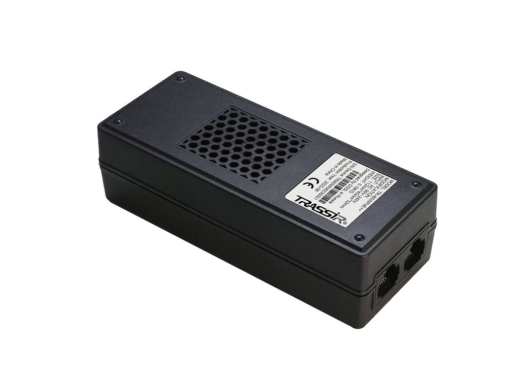 TR-I60WPoE++ POE-инжектор TRASSIR. Вход: 100-240В 50/60Гц . Мощность POE на порт 60Вт. Общая мощность 60ВТ. Порты: 1*RJ45*10/100/1000M Data IN, 1*RJ45*10/100/1000M PoE OUT. 2 POE порта. Предназначен для питания устройств по протоколам IEEE 802.3af/at/bt. 