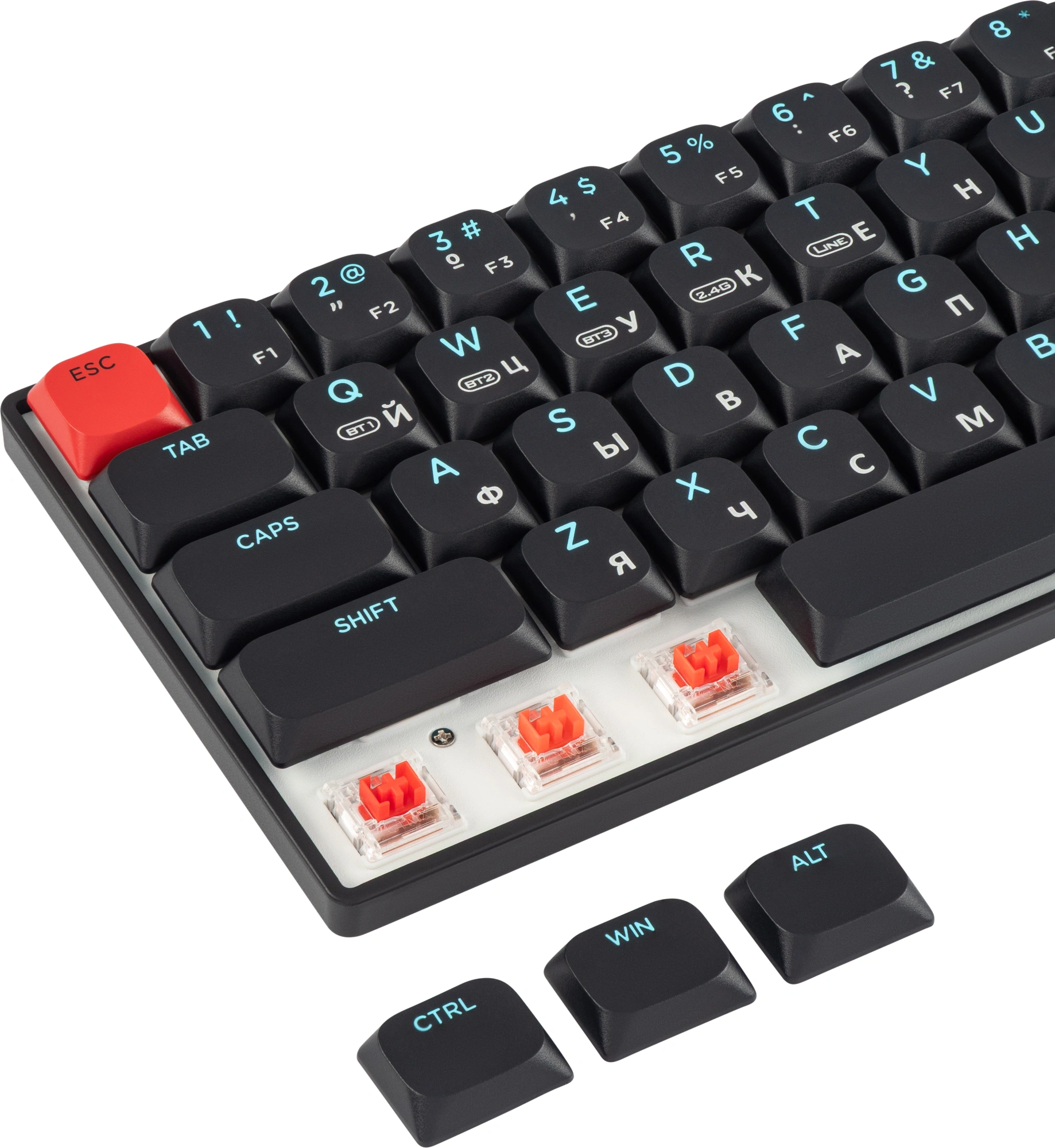 Клавиатура Acer Nitro OKR400 механическая черный USB беспроводная BT/Radio Multimedia for gamer LED (ZL.KBDEE.01A) кабель 1.5м
