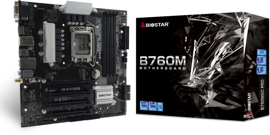Материнская плата Biostar B760MXC Pro Soc-1700 Intel B760 4xDDR5 mATX AC`97 8ch(7.1) 2.5Gg RAID+VGA+DVI+HDMI
