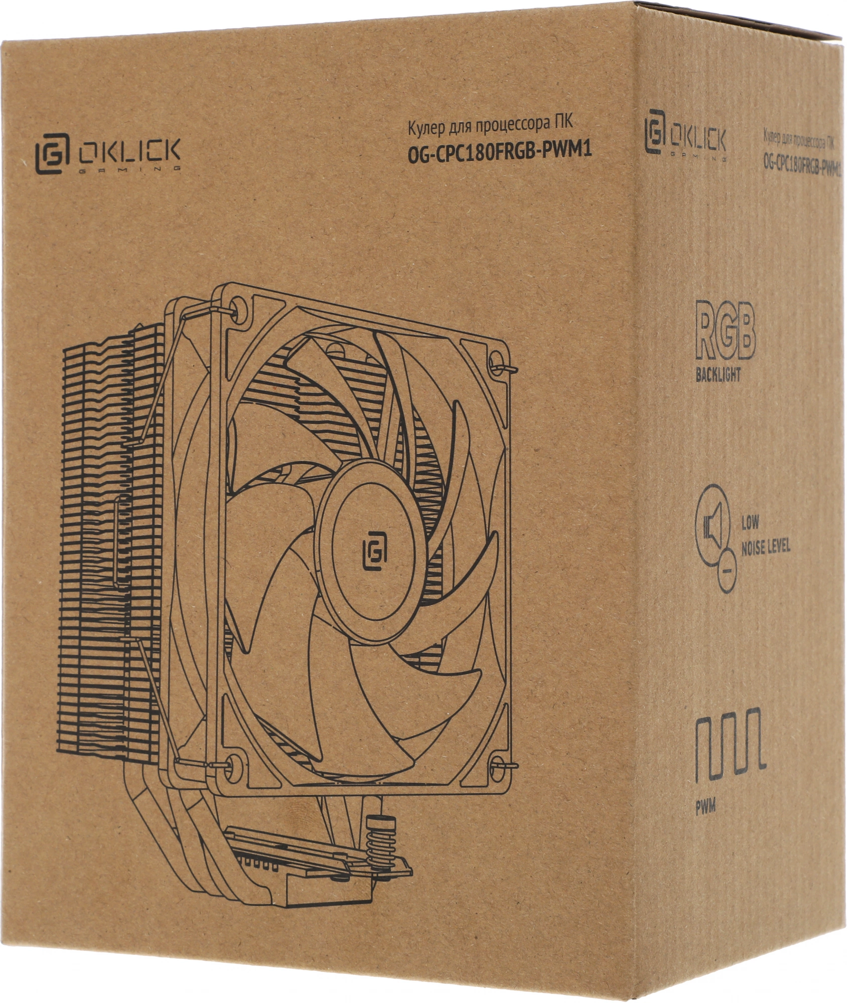 Устройство охлаждения(кулер) Оклик OG-CPC180FRGB-PWM1 RGB Soc-AM5/AM4/1200/1700/1851 черный 4-pin 20dB Al+Cu 180W 820gr Ret