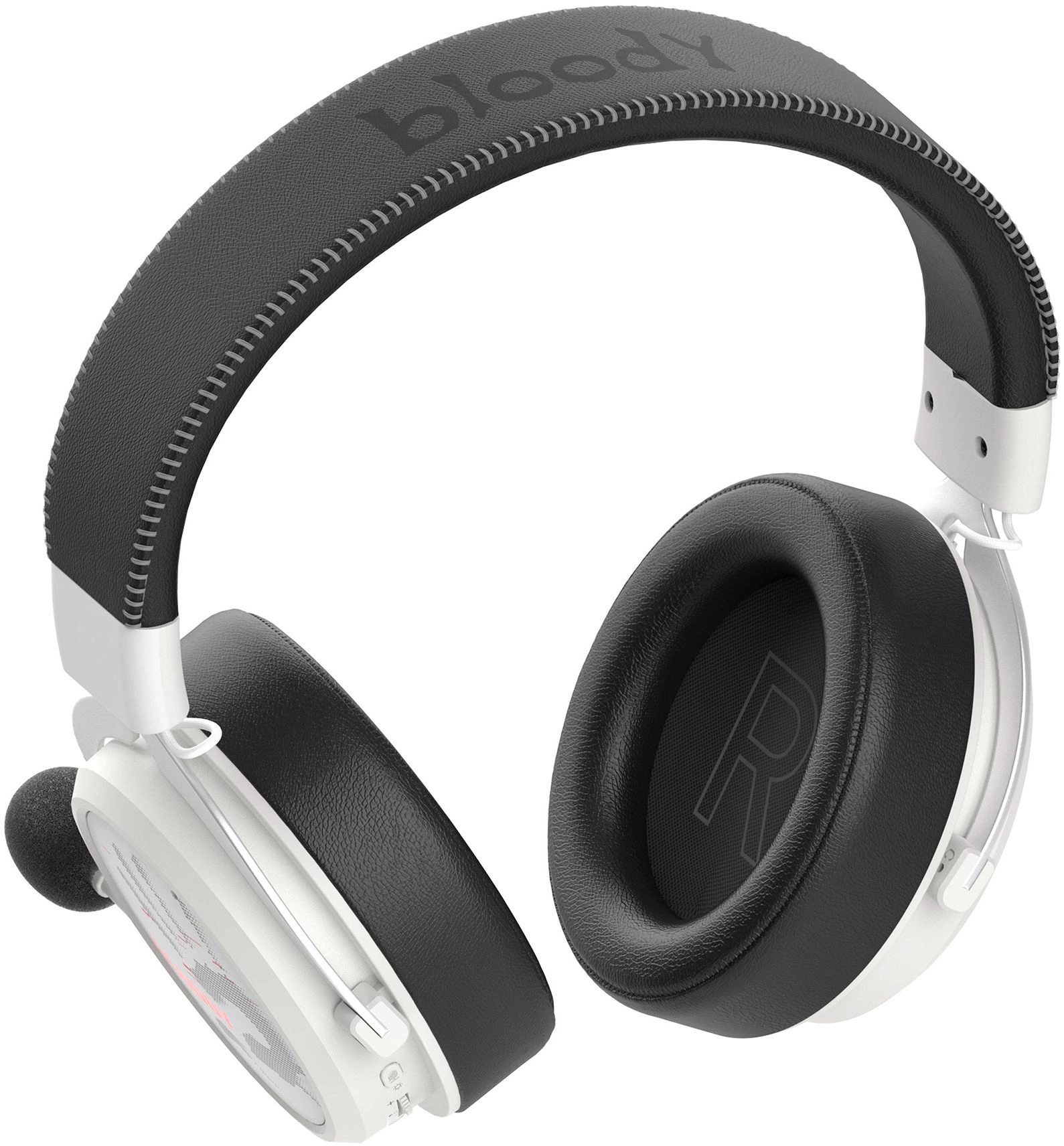 Наушники с микрофоном A4Tech Bloody MR590 Sports белый/черный 1.5м мониторные BT/Radio/3.5mm оголовье (MR590+ WIRED/SPORT WHITE)