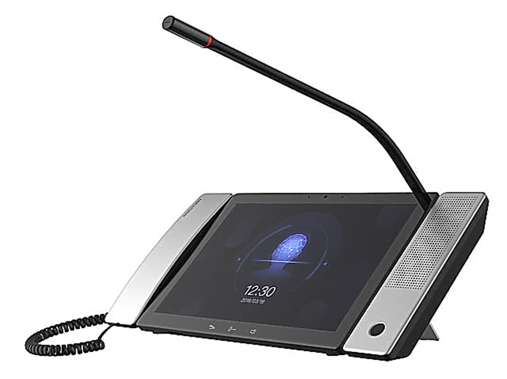 DS-KM9503 - Пульт консьержа CMOS 2 Мп камера; сенсорный 10" цветной TFT LCD экран с разрешением 1024*600; физическая кнопка; интерфейсы: 2 RJ-45 10/100/1000 Mbps, 1 HDMI, 1 RS-485, 3 USB,  2 реле выхода, 2 тревожного выхода , 4 аудио-входа & 4 аудио-выход