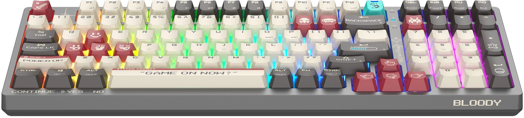 Клавиатура A4Tech WS98 Pixels механическая темно-серый/белый USB беспроводная BT/Radio for gamer LED (WS98)