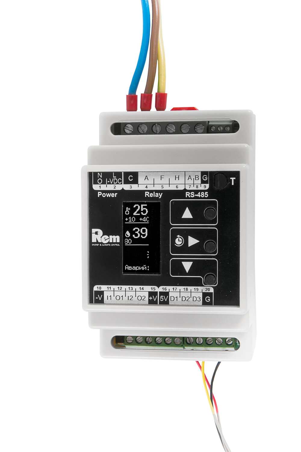R-MC2-DMTH - Модуль управления микроклиматом цифровой, для установки на DIN-рейку, питание 230 VAC, с ЖК-дисплеем