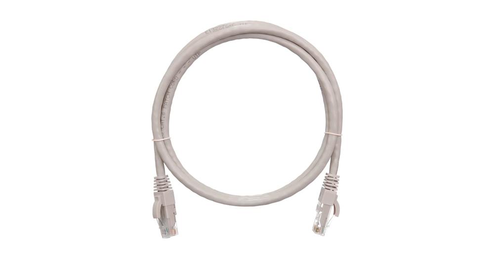 NMC-PC4UE55B-003-GY - Коммутационный шнур NIKOMAX, U/UTP 4 пары, Кат.6 (Класс E), 250МГц, 2хRJ45/8P8C, T568B, заливной, с защитой защелки, многожильный, BC (чистая медь), 24AWG (7х0,205мм), PVC нг(А), серый, 0,3м.