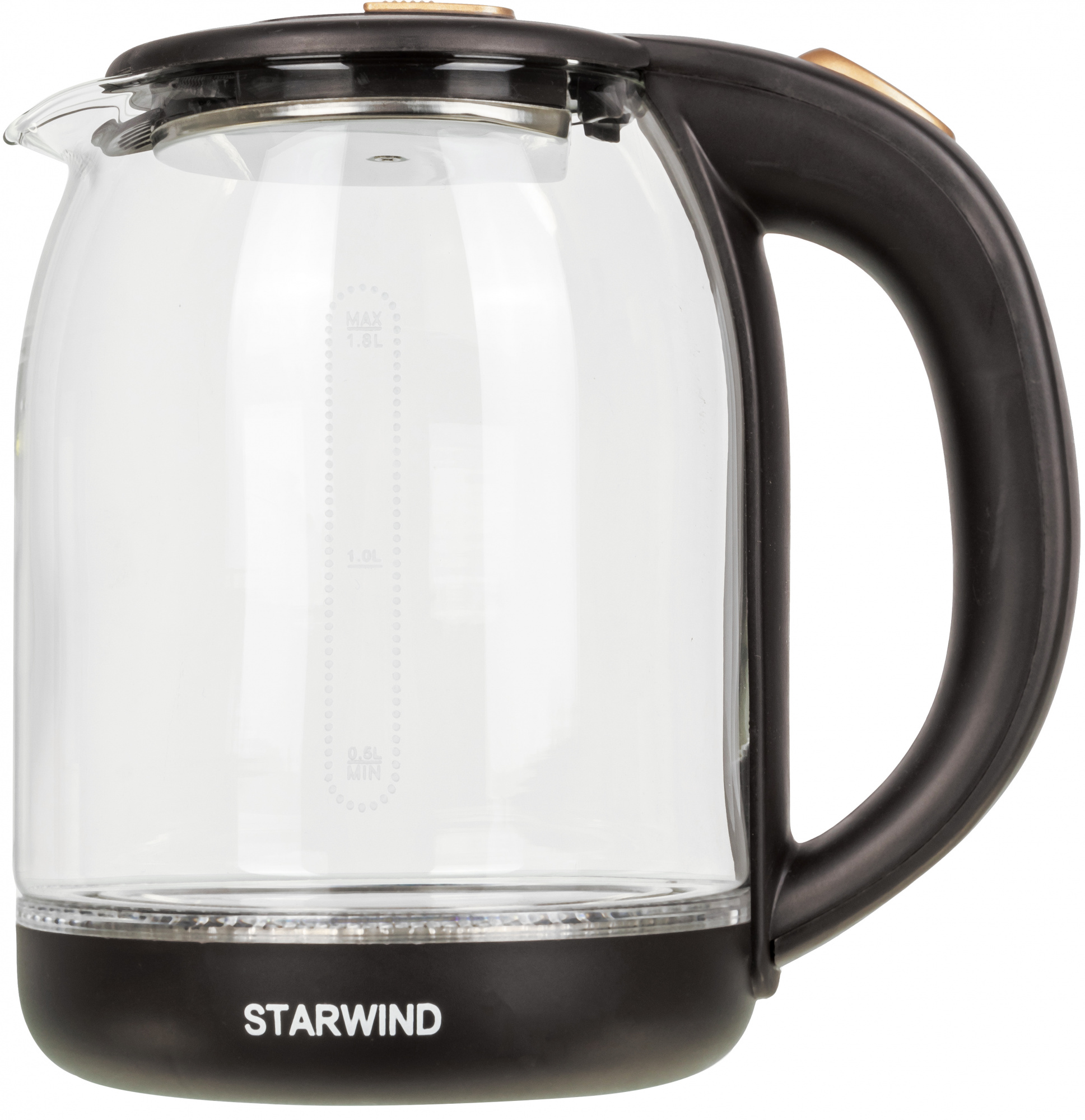 Чайник электрический Starwind SKG1052 1.8л. 1500Вт темно-коричневый/бронзовый корпус: стекло