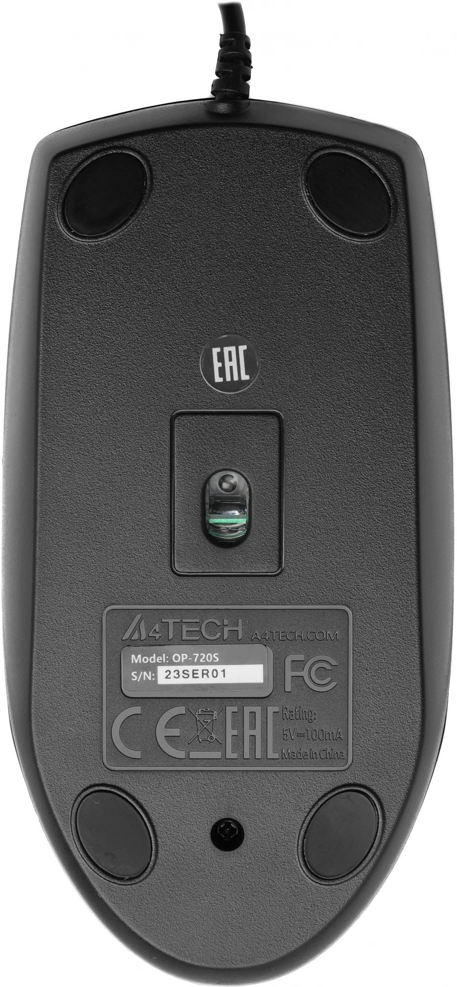 Мышь A4Tech OP-720S черный оптическая 1200dpi silent USB 2but