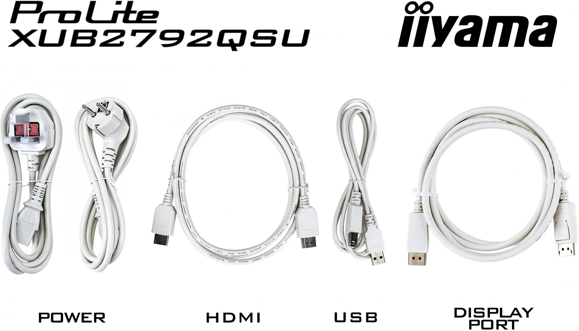 Монитор Iiyama 27" ProLite XUB2792QSU-W6 белый IPS LED 0.4ms 16:9 HDMI M/M матовая HAS Piv 250cd 178гр/178гр 2560x1440 100Hz DP WQ USB 6.1кг