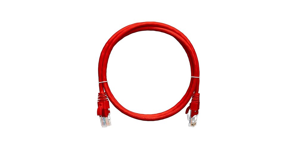 NMC-PC4UD55B-003-RD - Коммутационный шнур NIKOMAX U/UTP 4 пары, Кат.5е (Класс D), 100МГц, 2хRJ45/8P8C, T568B, заливной, с защитой защелки, многожильный, BC (чистая медь), 24AWG (7х0,205мм), PVC нг(А), красный, 0,3м