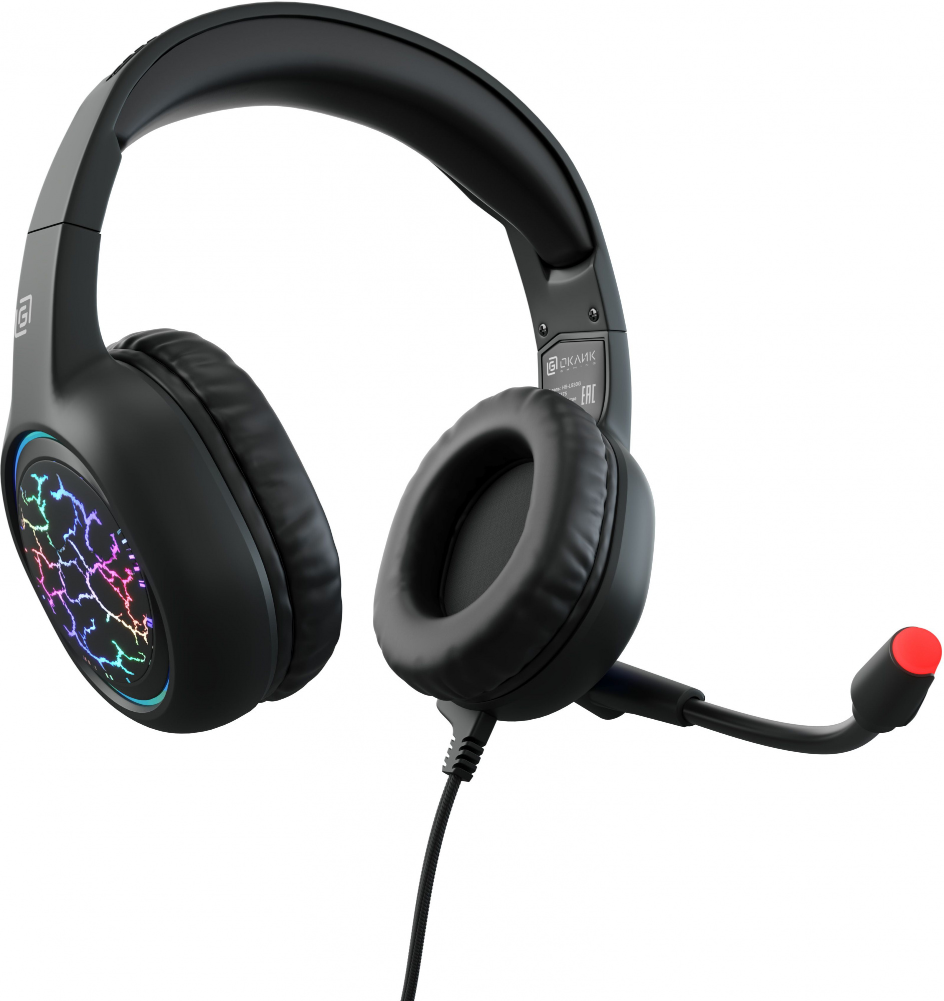 Наушники с микрофоном Оклик HS-L930G SNORTER черный 2.1м мониторные USB оголовье (1192375)