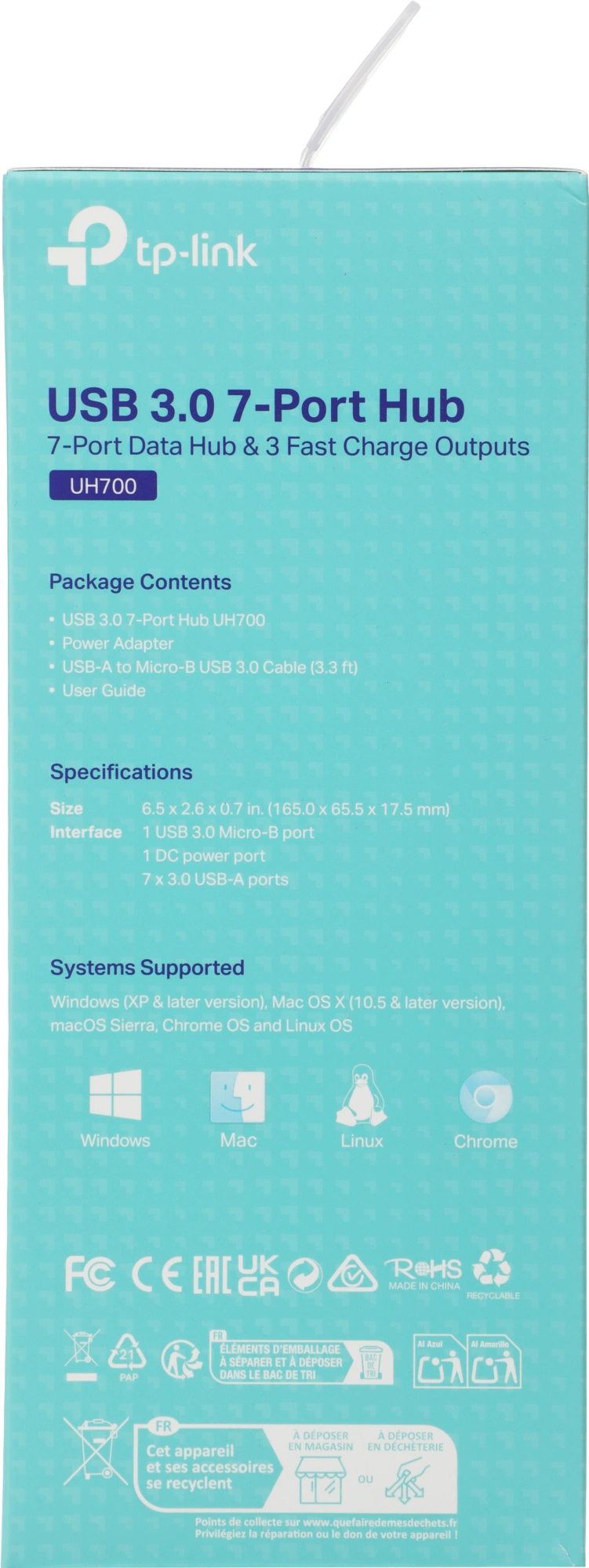 Разветвитель USB 3.0 TP-Link UH700 7порт. черный