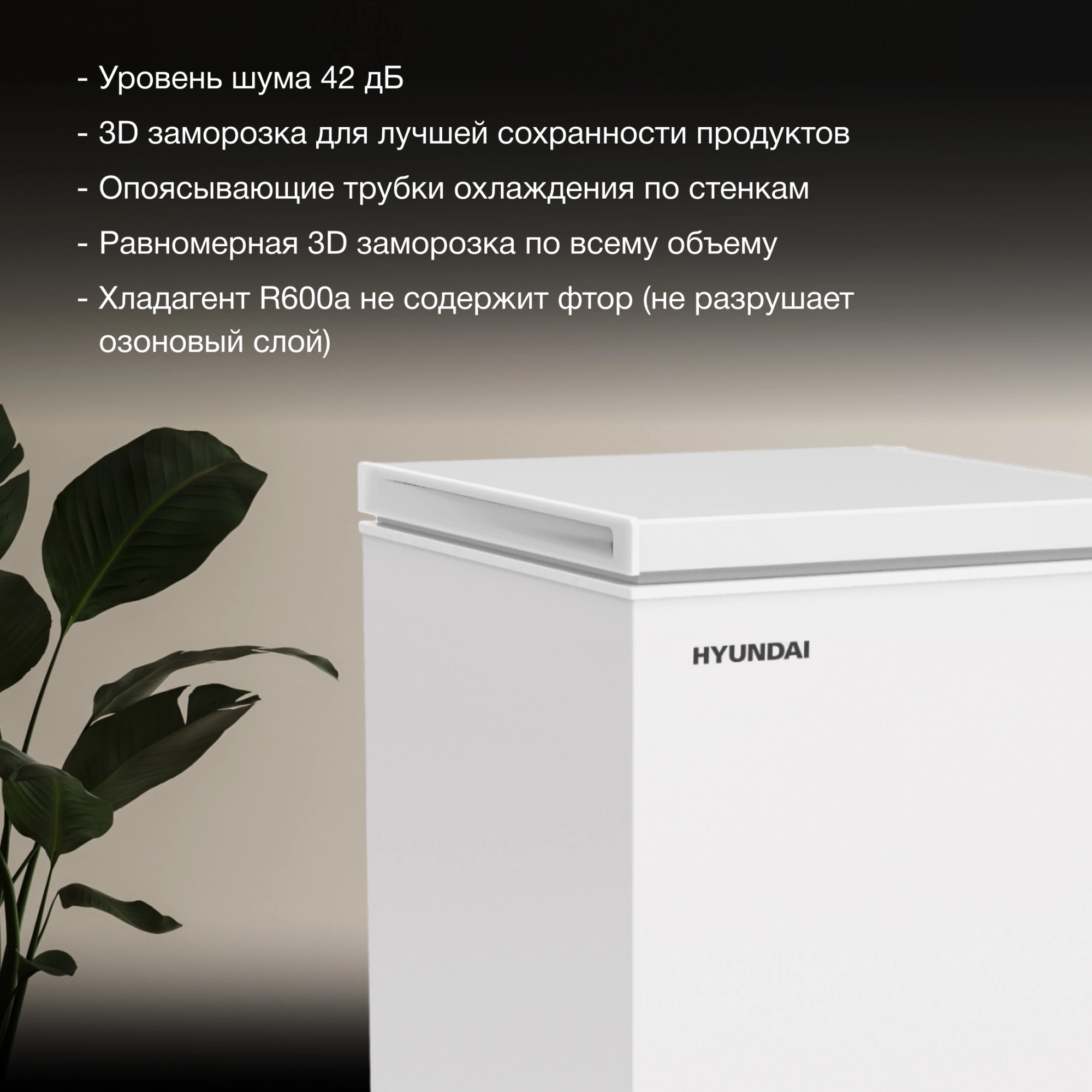 Морозильный ларь Hyundai CH10081 белый 70Вт