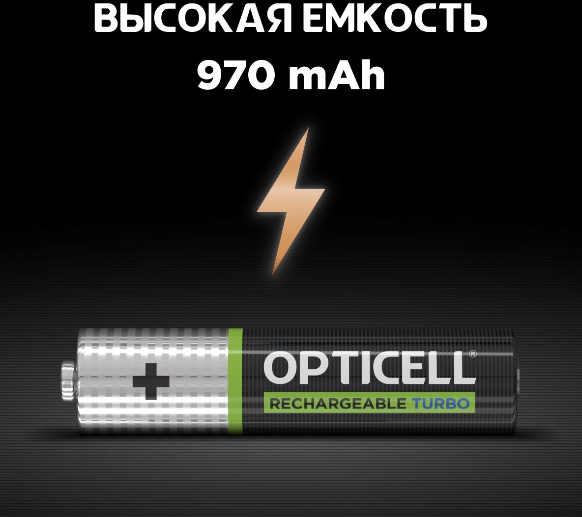 Аккумулятор Opticell Turbo 6080003 AAA NiMH 970mAh (2шт) блистер
