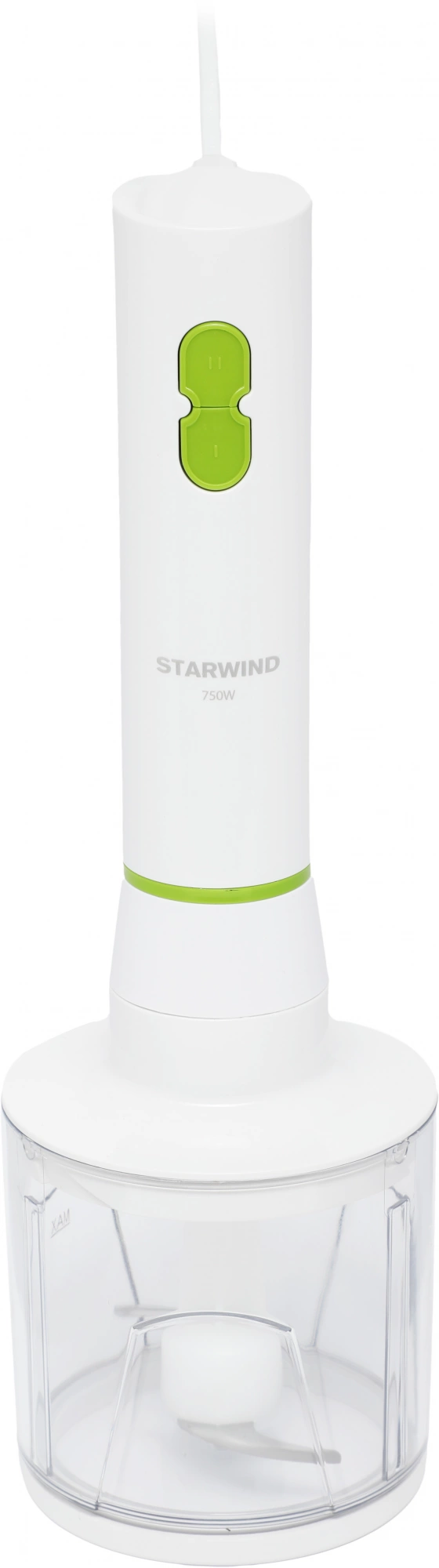 Блендер погружной Starwind SBP1113 750Вт белый/зеленый