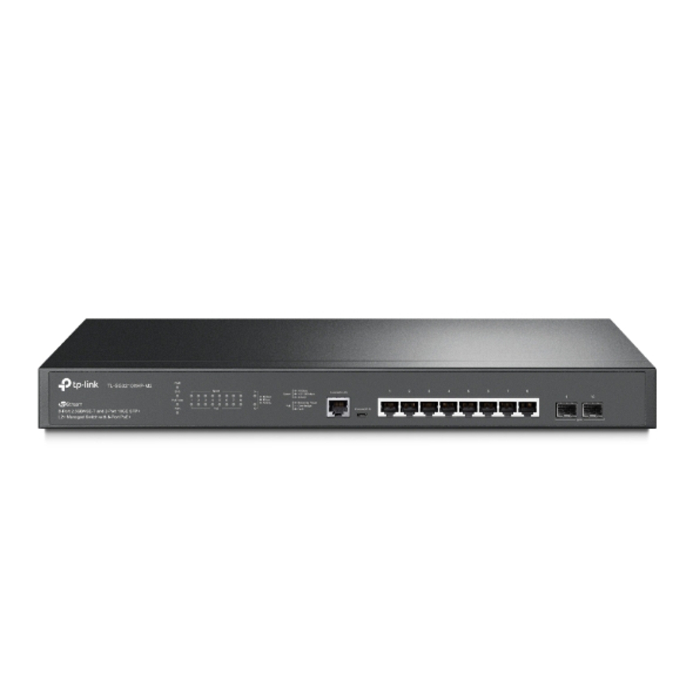 SG3210XHP-M2 TP-Link JetStream управляемый коммутатор уровня 2+ с 8 PoE+ портами 2.5GBASE-T и 2 SFP+ портами 10GE