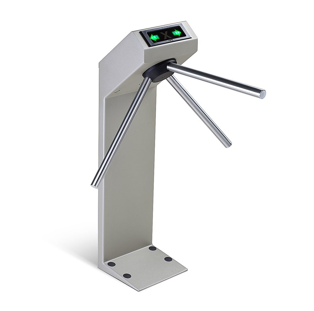 PERCo-TTR-04CW - Турникет эл/мех со стандартными планками для эксплуатации на открытом воздухе. Исполнение: стойка – оцинкованная сталь, покрытие "муар", светло-бежевый цвет с эффектом слюды