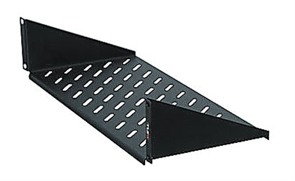 TLK-SHFR-200-BK - Полка фронтальная TLK, 19", 2U, глубиной 200мм, крепеж в комплекте, черная