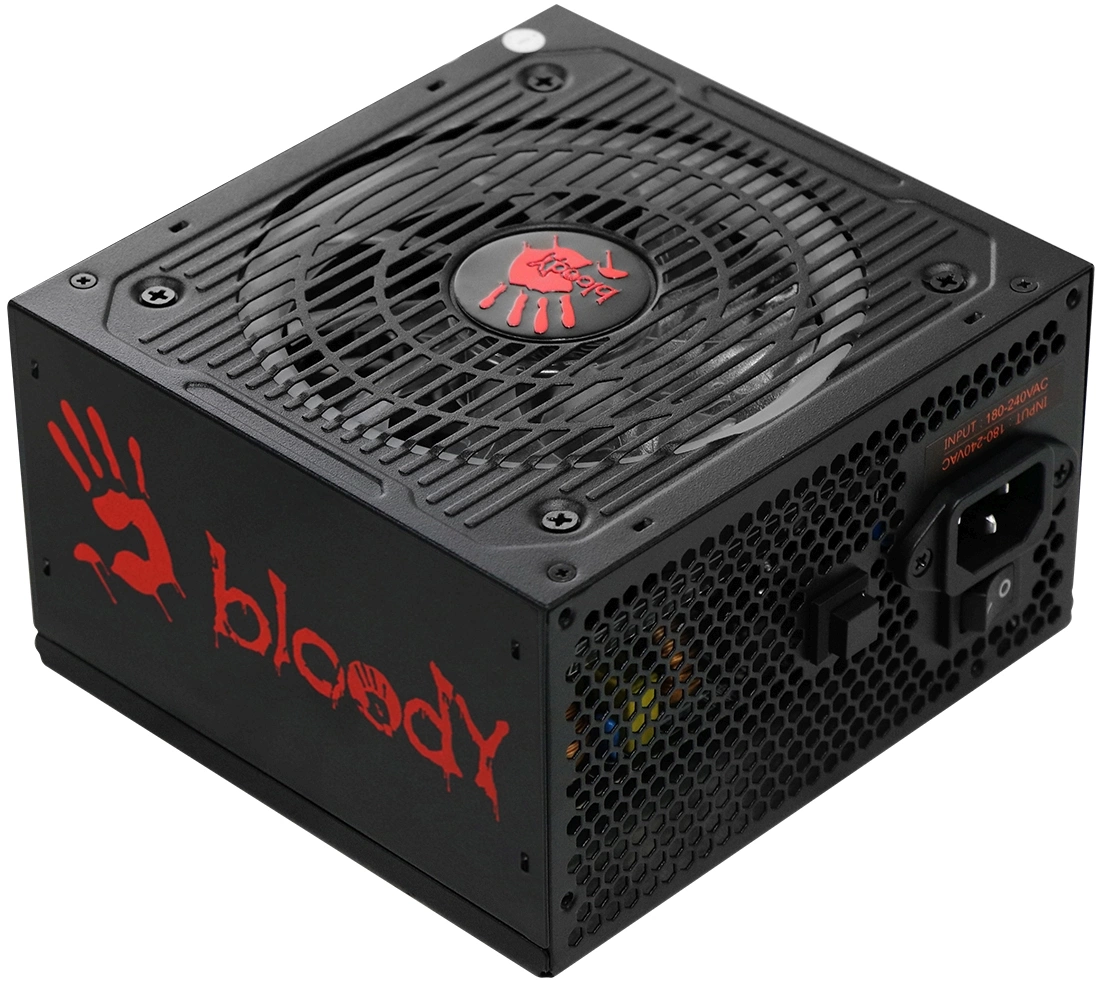 Блок питания Bloody ATX 700W BD-PS700W 80 PLUS WHITE (20+4pin) APFC 120mm fan color LED 6xSATA RTL