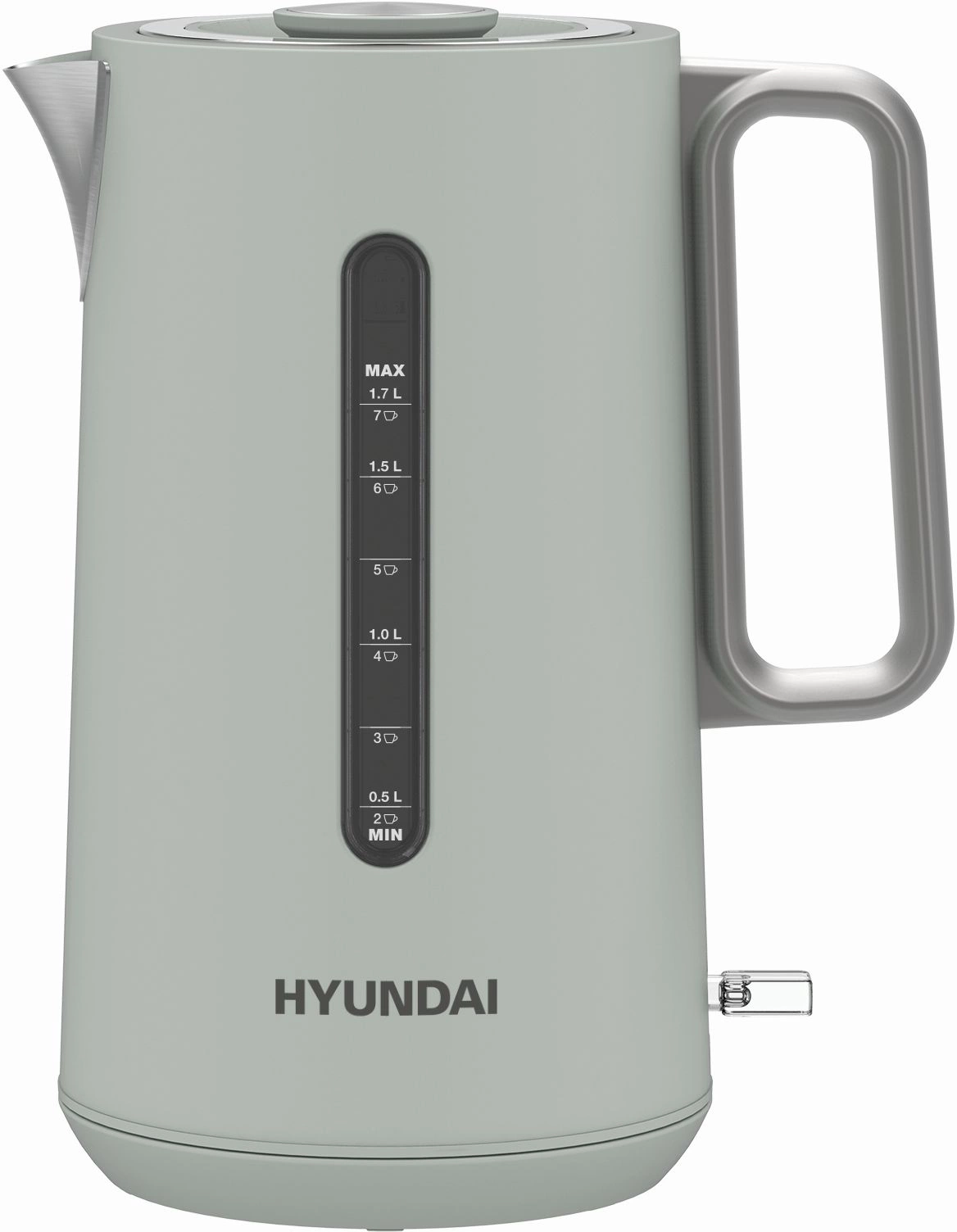 Чайник электрический Hyundai HYK-S9999 1.7л. 2200Вт светло-зеленый/серебристый корпус: металл