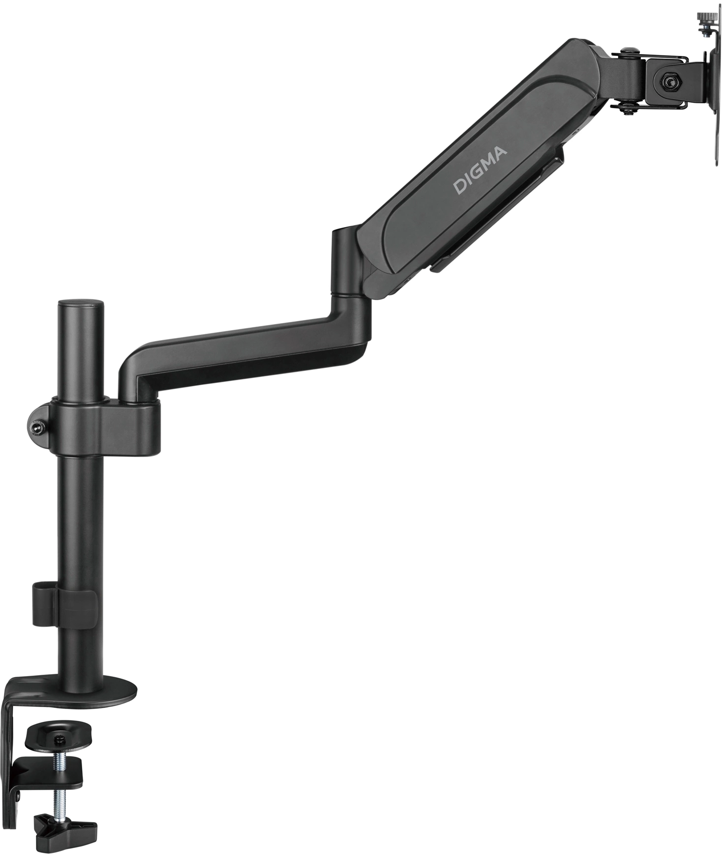 Кронштейн для мониторов ЖК Digma D-MM201 черный 17"-32" макс.9кг крепление к столешнице поворот и наклон