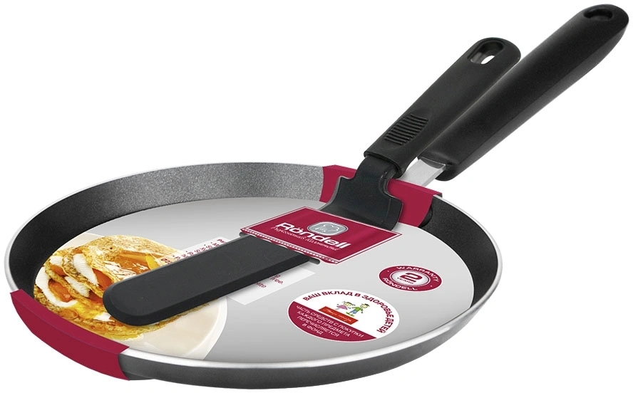 Сковорода блинная Rondell Pancake frypan RDA-1407 круглая 26см покрытие: Xylan Plus ручка несъемная (без крышки) черный
