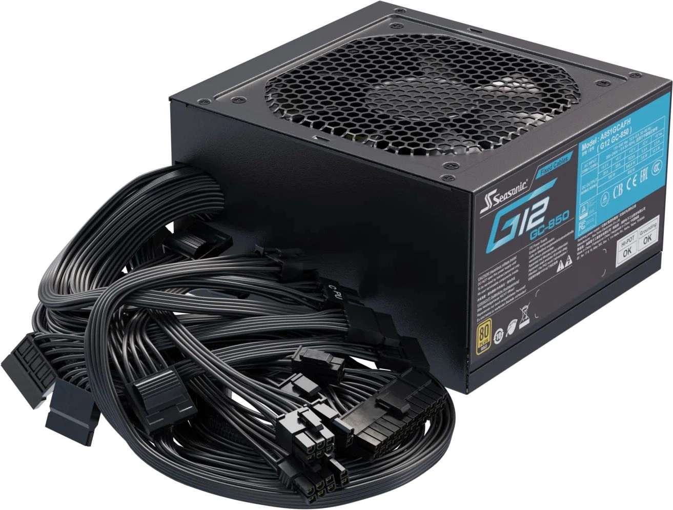 Блок питания Seasonic ATX 850W G12 GC-850 80+ gold (20+4pin) APFC 120mm fan 6xSATA RTL