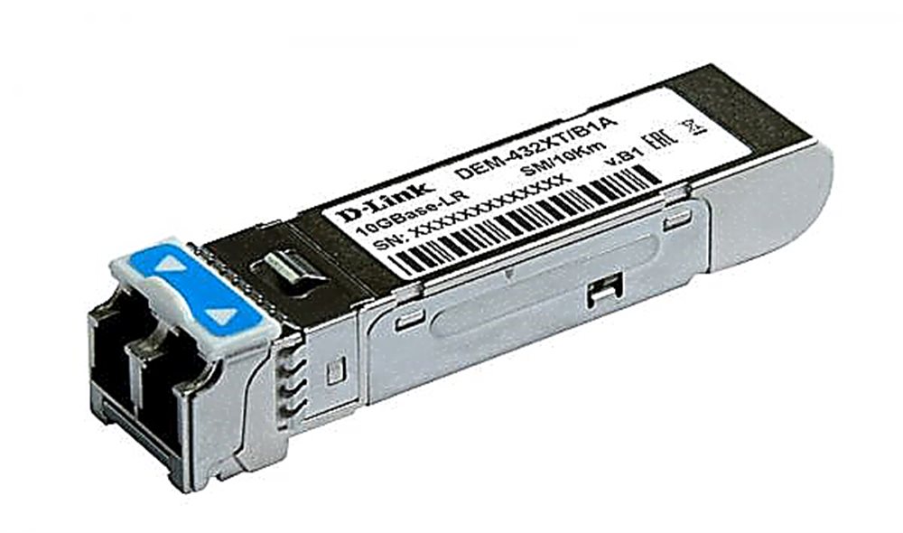 432XT/B1A - Трансивер SFP+ D-Link с 1 портом 10GBase-LR для одномодового оптического кабеля (до 10 км), D-Link