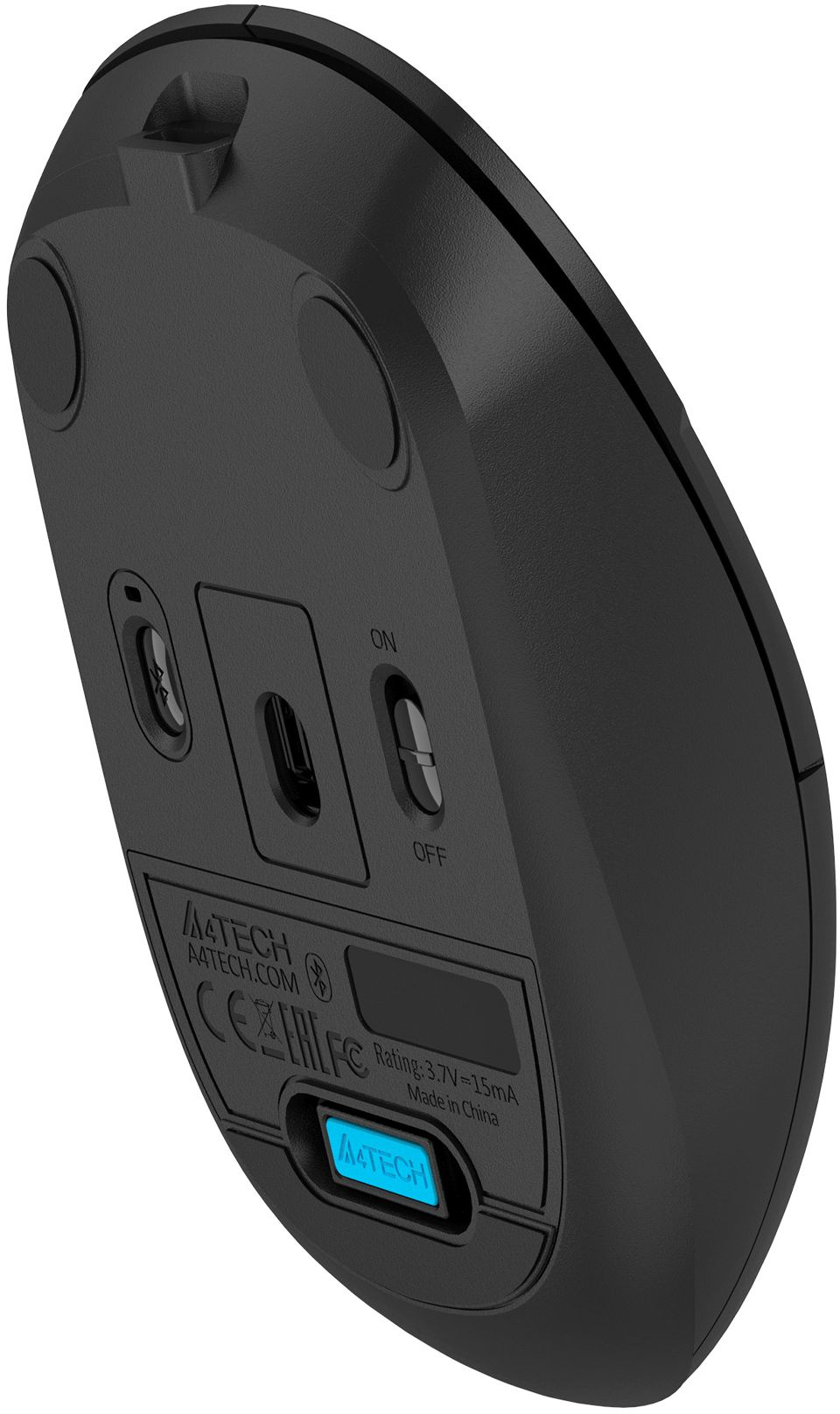 Мышь A4Tech Fstyler FG16C Air черный оптическая 2000dpi беспров. USB для ноутбука 4but (FG16C AIR BLACK)