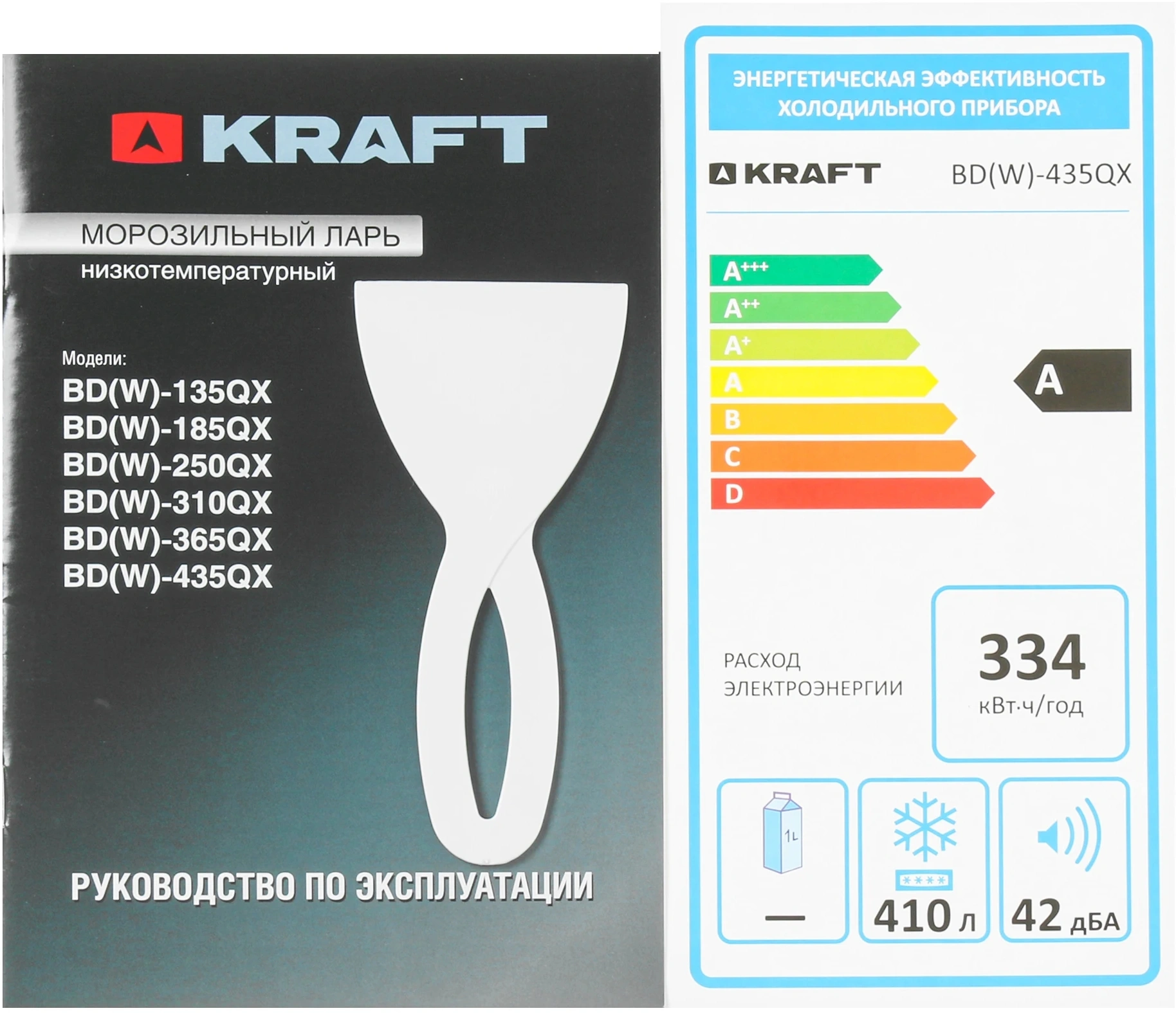 Морозильный ларь Kraft BD (W)-435QX белый 155Вт
