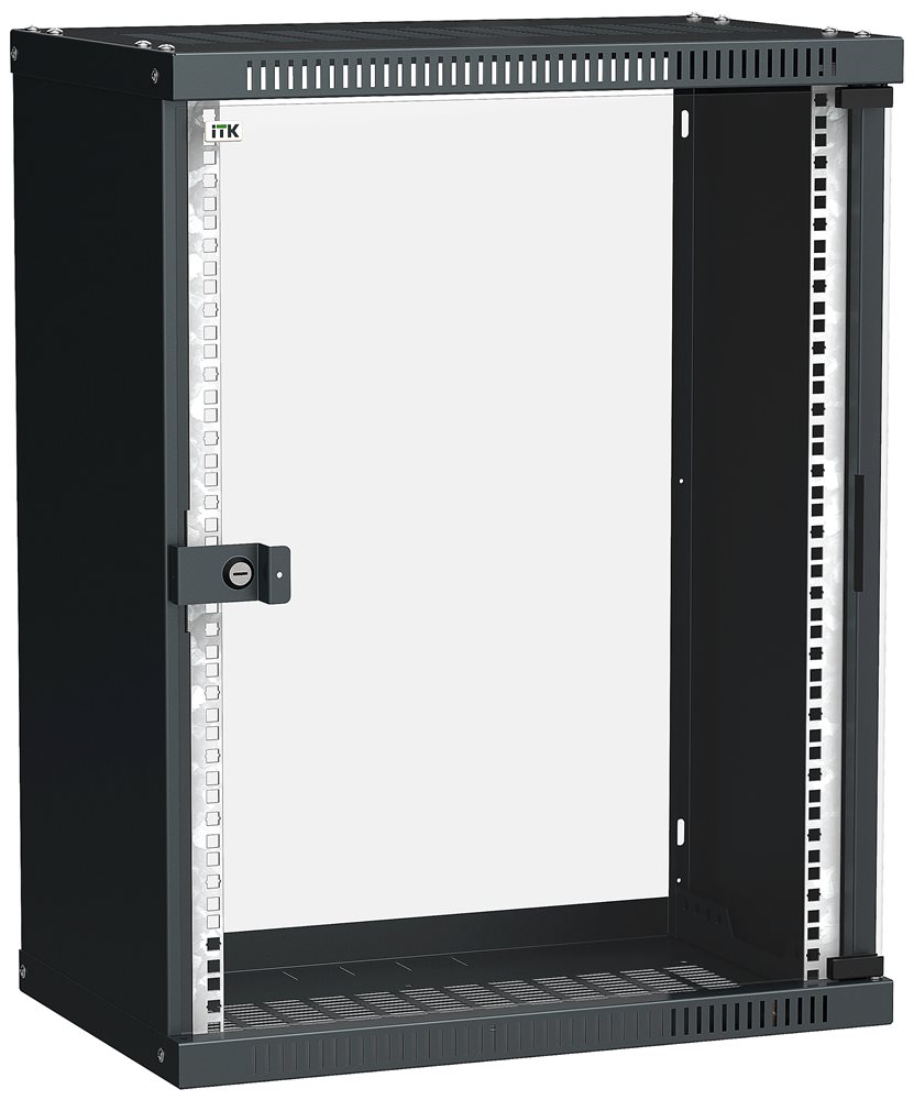 LWE5-15U53-GF - ITK Шкаф LINEA WE 15U 550x350мм дверь стекло черный