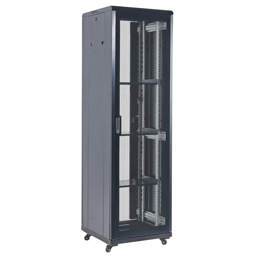 04-4266-232 - Напольный шкаф 19" 42U 600х800, дверь перфорация, черный, RAL 9005 Rexant