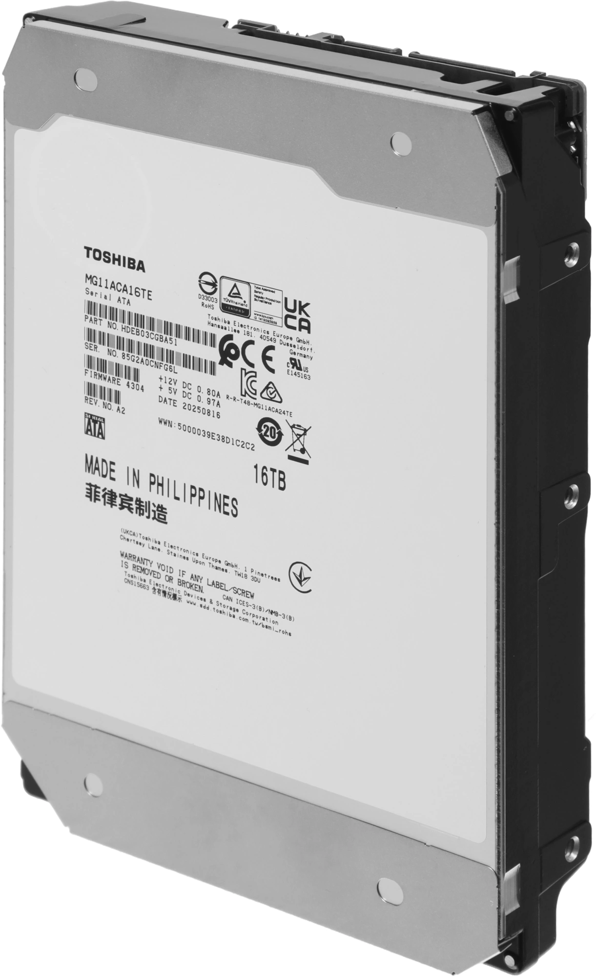 Жесткий диск Toshiba SATA-III 16TB MG11ACA16TE Enterprise Capacity 512E (7200rpm) 1024Mb 3.5"
