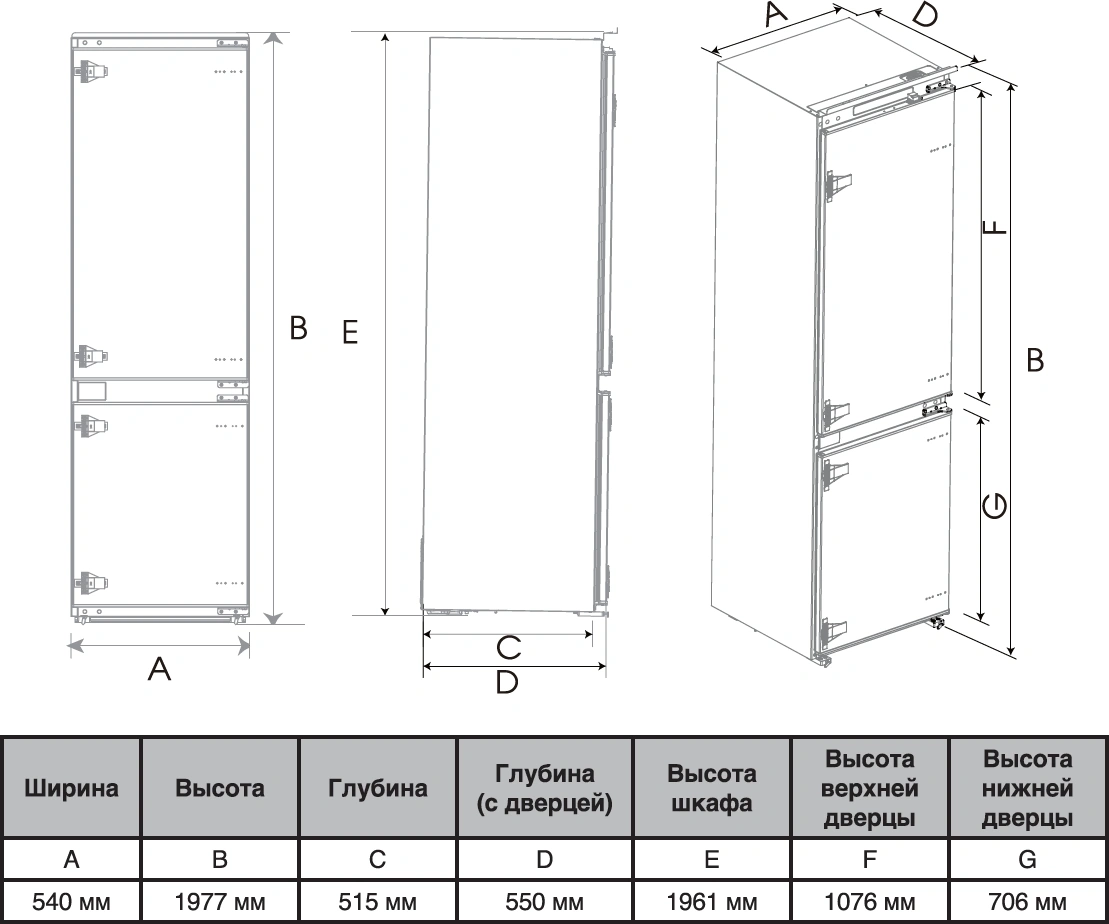 Холодильник Hyundai HBR 1946 2-хкамерн. белый